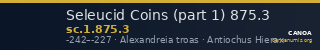 Seleucid Coins (part 1) 875.3 — CANOA