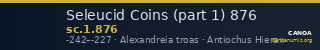 Seleucid Coins (part 1) 876 — CANOA