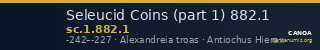 Seleucid Coins (part 1) 882.1 — CANOA