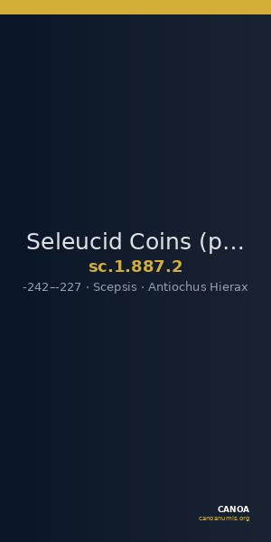 Seleucid Coins (part 1) 887.2 — CANOA