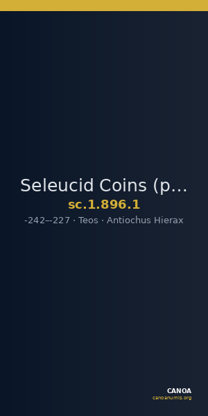 Seleucid Coins (part 1) 896.1 — CANOA