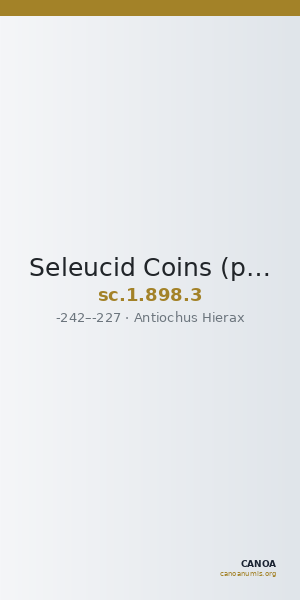 Seleucid Coins (part 1) 898.3 — CANOA