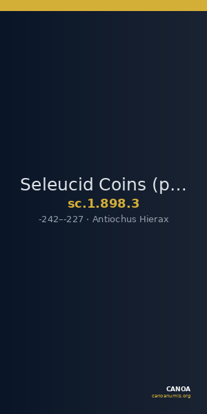 Seleucid Coins (part 1) 898.3 — CANOA