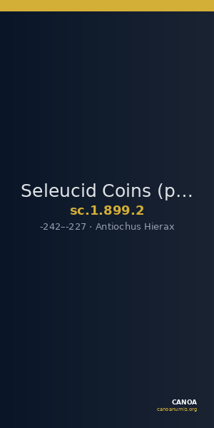 Seleucid Coins (part 1) 899.2 — CANOA
