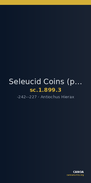 Seleucid Coins (part 1) 899.3 — CANOA
