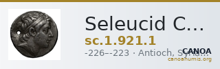 Seleucid Coins (part 1) 921.1 — CANOA