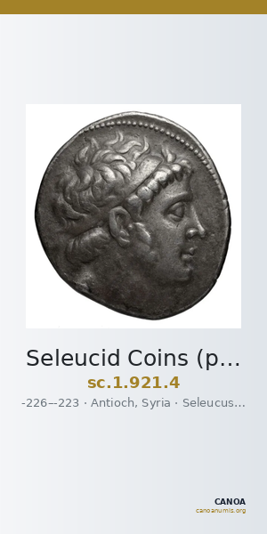 Seleucid Coins (part 1) 921.4 — CANOA