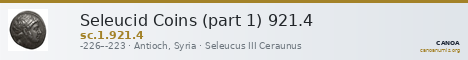 Seleucid Coins (part 1) 921.4 — CANOA