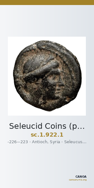 Seleucid Coins (part 1) 922.1 — CANOA
