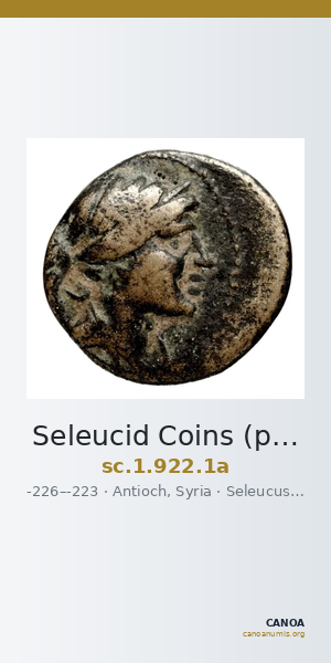 Seleucid Coins (part 1) 922.1a — CANOA