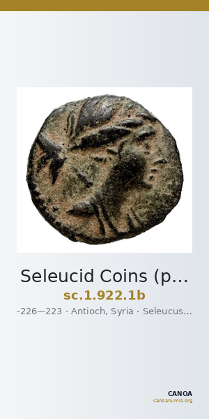 Seleucid Coins (part 1) 922.1b — CANOA
