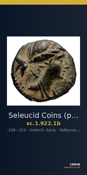 Seleucid Coins (part 1) 922.1b — CANOA
