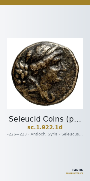 Seleucid Coins (part 1) 922.1d — CANOA