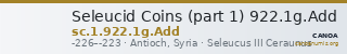 Seleucid Coins (part 1) 922.1g.Add — CANOA