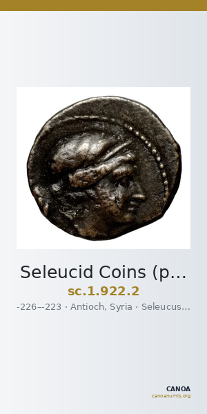 Seleucid Coins (part 1) 922.2 — CANOA