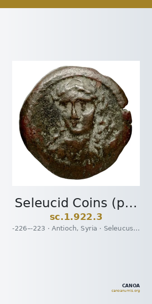Seleucid Coins (part 1) 922.3 — CANOA