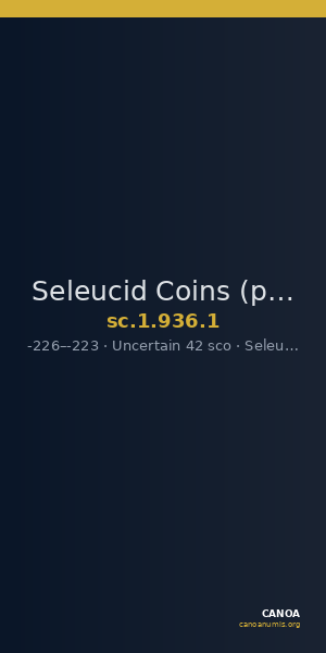Seleucid Coins (part 1) 936.1 — CANOA