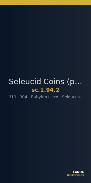Seleucid Coins (part 1) 94.2 — CANOA