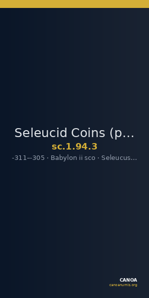 Seleucid Coins (part 1) 94.3 — CANOA