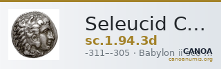 Seleucid Coins (part 1) 94.3d — CANOA