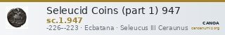 Seleucid Coins (part 1) 947 — CANOA
