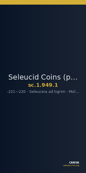 Seleucid Coins (part 1) 949.1 — CANOA