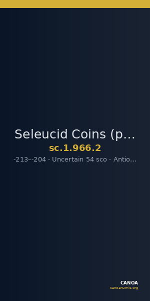 Seleucid Coins (part 1) 966.2 — CANOA