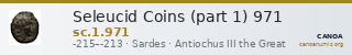 Seleucid Coins (part 1) 971 — CANOA