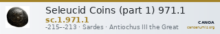 Seleucid Coins (part 1) 971.1 — CANOA