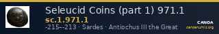 Seleucid Coins (part 1) 971.1 — CANOA