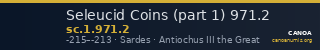 Seleucid Coins (part 1) 971.2 — CANOA