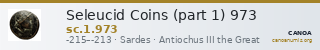 Seleucid Coins (part 1) 973 — CANOA