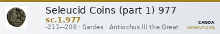 Seleucid Coins (part 1) 977 — CANOA