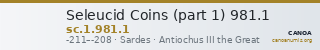 Seleucid Coins (part 1) 981.1 — CANOA