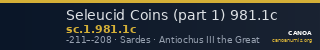 Seleucid Coins (part 1) 981.1c — CANOA