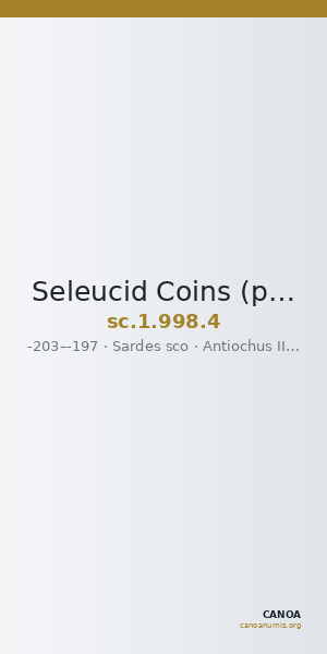 Seleucid Coins (part 1) 998.4 — CANOA