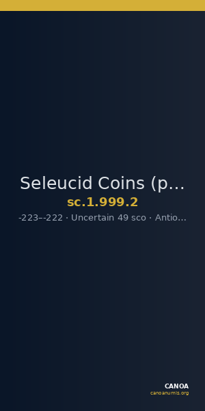 Seleucid Coins (part 1) 999.2 — CANOA