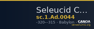 Seleucid Coins (part 1) Ad.0044 — CANOA