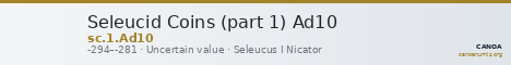 Seleucid Coins (part 1) Ad10 — CANOA