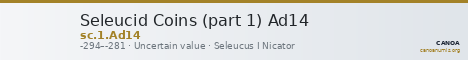 Seleucid Coins (part 1) Ad14 — CANOA