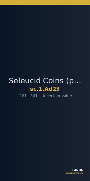 Seleucid Coins (part 1) Ad23 — CANOA
