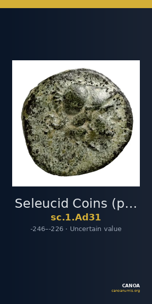 Seleucid Coins (part 1) Ad31 — CANOA