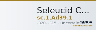 Seleucid Coins (part 1) Ad39.1 — CANOA