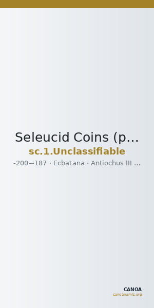 Seleucid Coins (part 1) Unclassifiable — CANOA