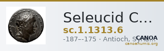 Seleucid Coins (part 2) 1313.6 — CANOA