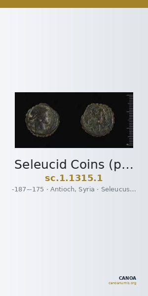 Seleucid Coins (part 2) 1315.1 — CANOA