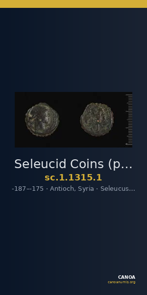 Seleucid Coins (part 2) 1315.1 — CANOA