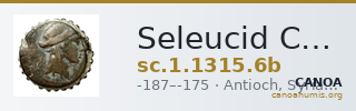Seleucid Coins (part 2) 1315.6b — CANOA