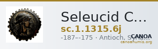 Seleucid Coins (part 2) 1315.6j — CANOA