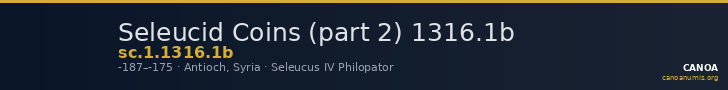 Seleucid Coins (part 2) 1316.1b — CANOA